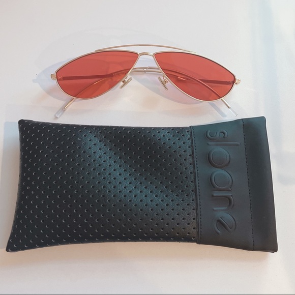 SLOANE SUNGLASSES CYPHER- Gold/ Dark Red Tinted Sunglasses - Picture 4 of 9